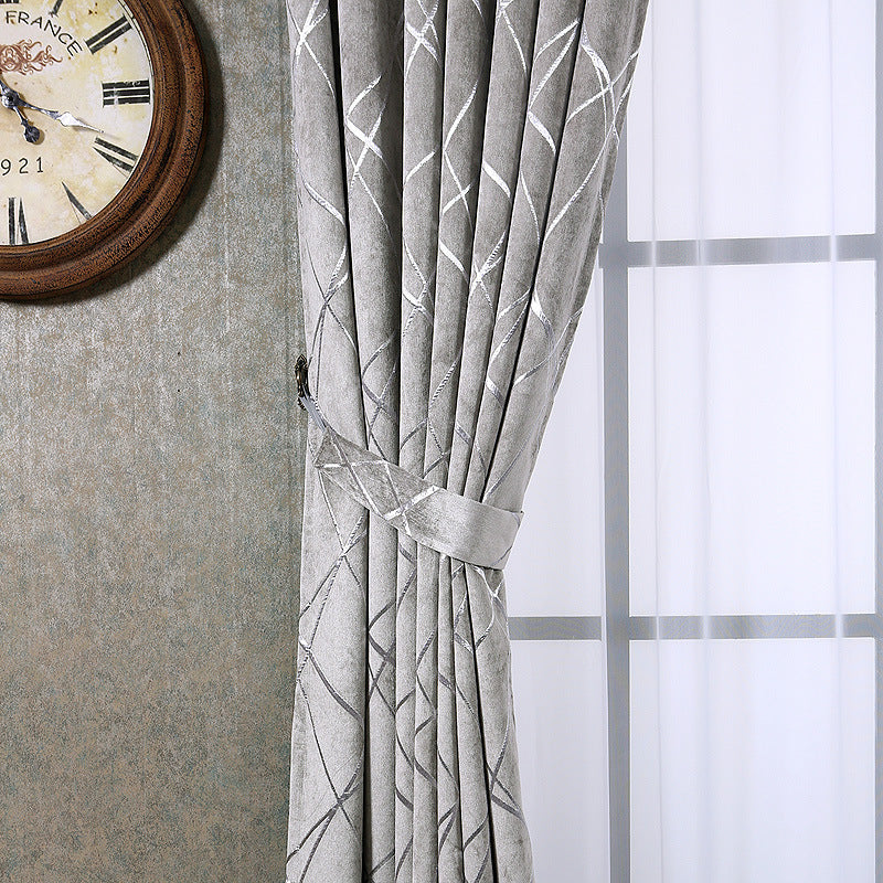 Lace Pattern Modern Chenille Blackout Curtains