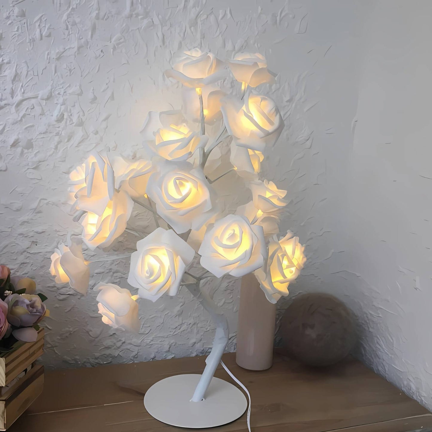 Rose Flower Table Lamp Bonsai Tree LED Night Light