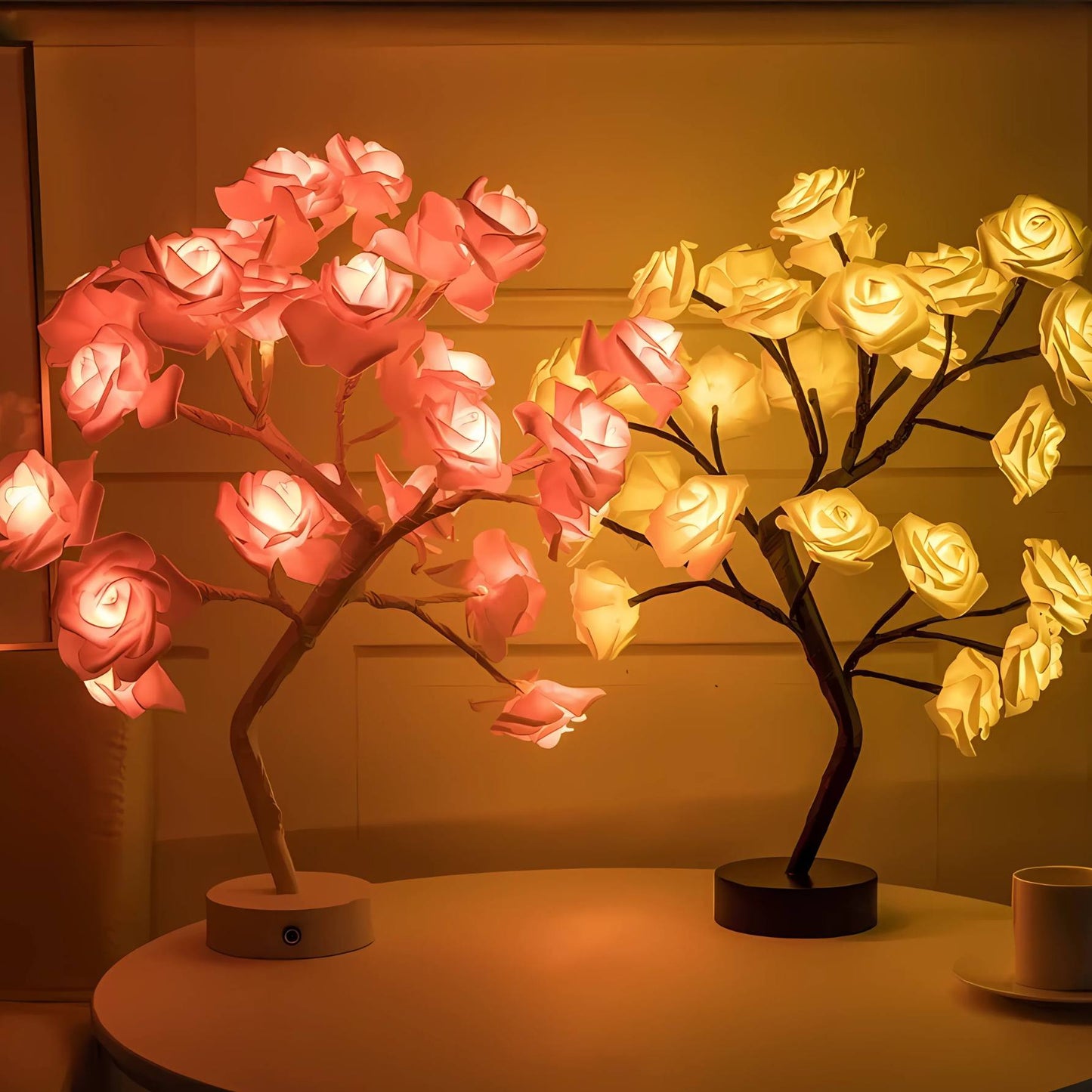 Rose Flower Table Lamp Bonsai Tree LED Night Light