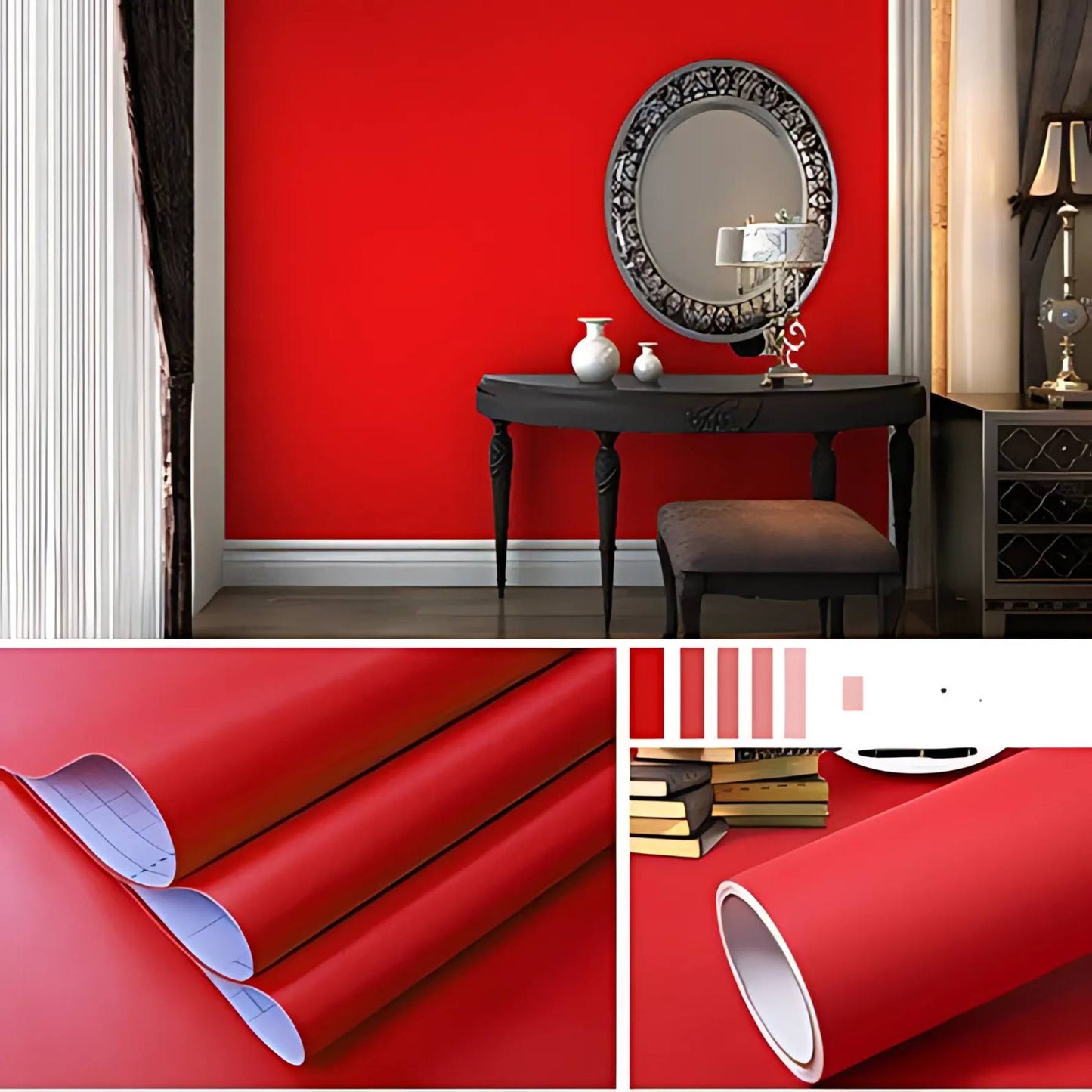 Solid Vibrant Color Waterproof Self-Adhesive Wallpaper