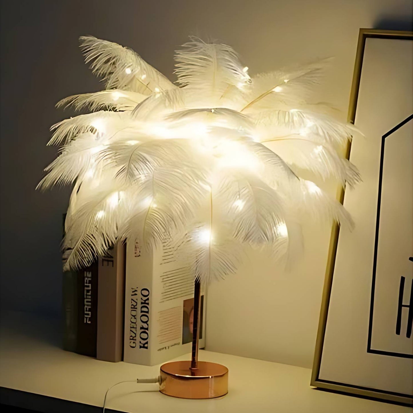 Feather Lamp Nordic Style Bedside Light