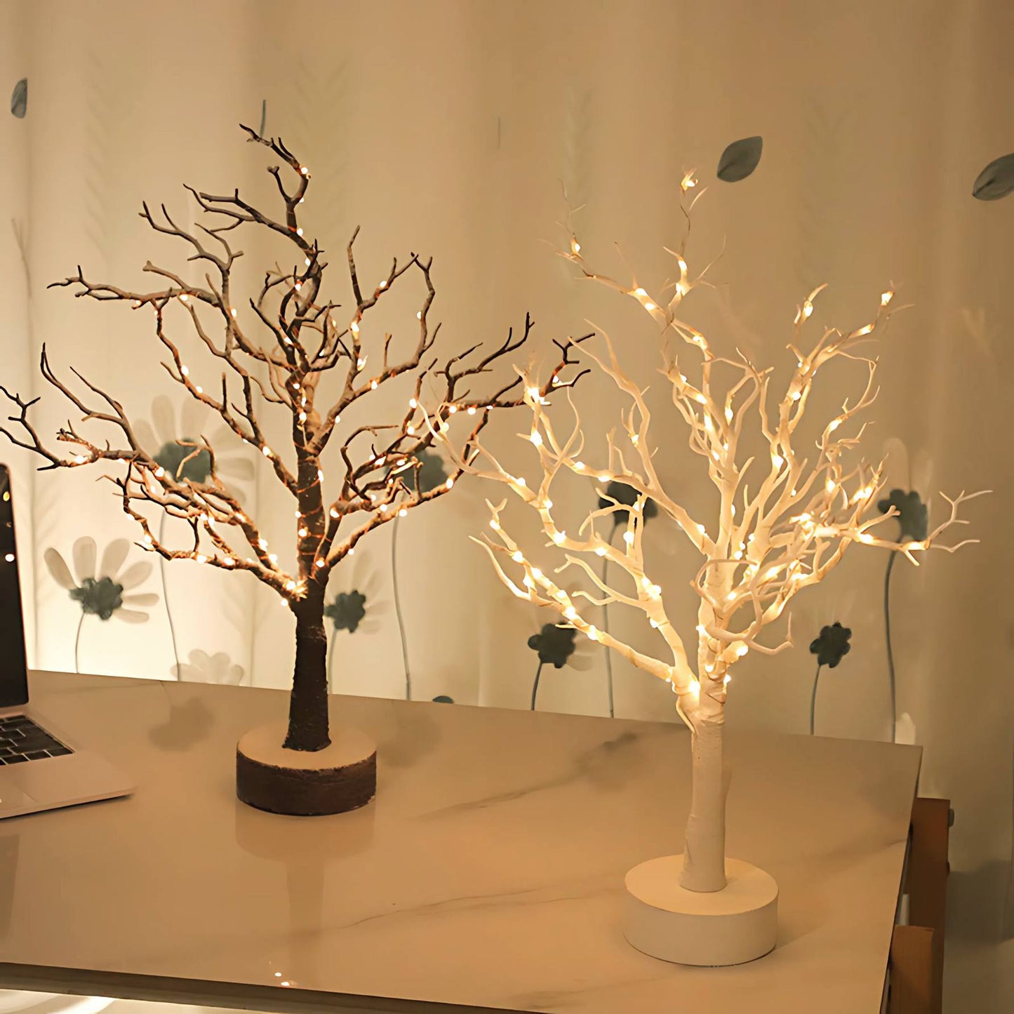 Winter Light Snow Covered Tree Branch Lamp