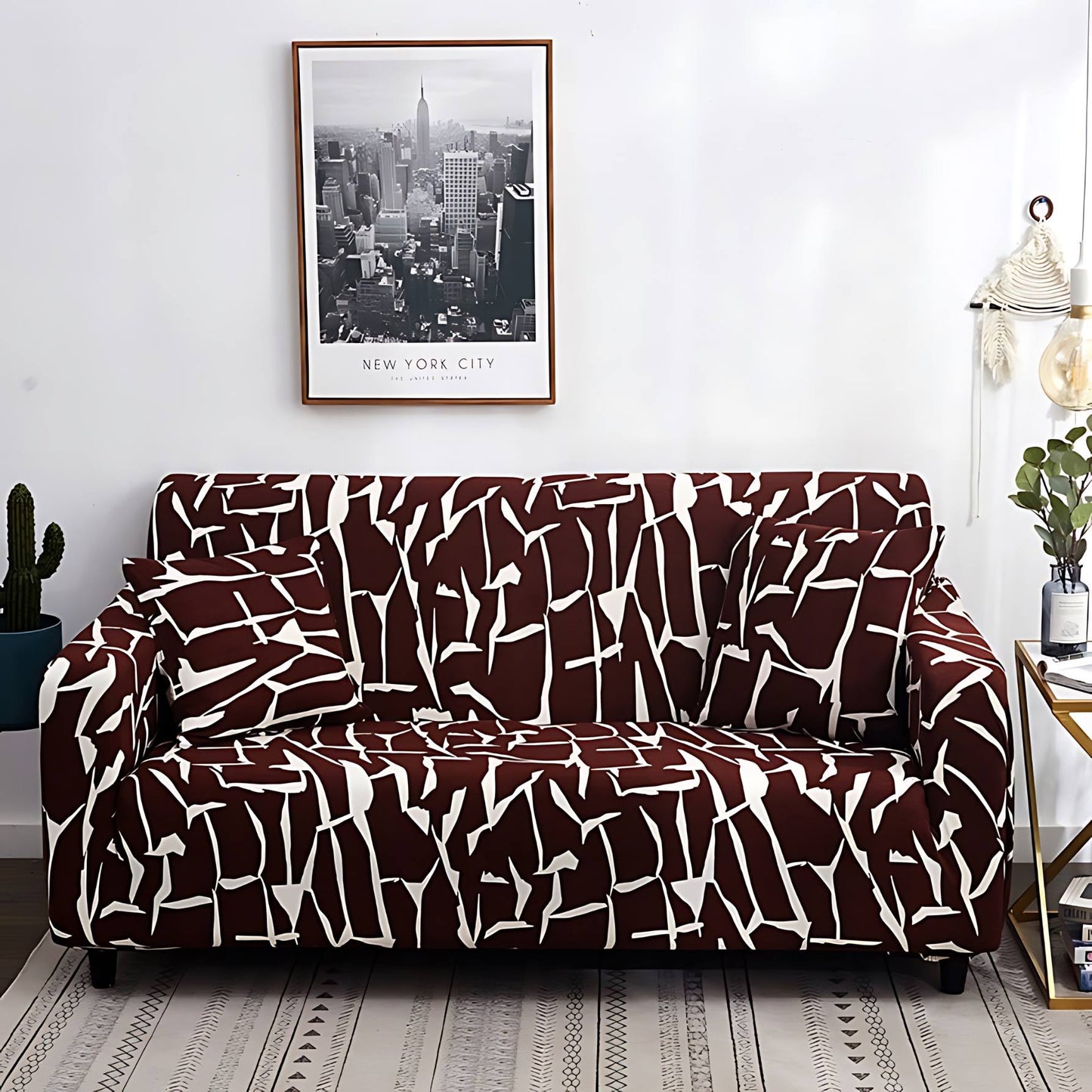 Giraffe Print Elastic Fabric Sofa Cover