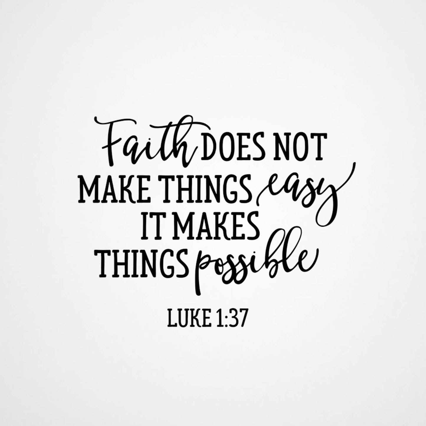 Faith Makes Things Possible Christian Decal Wall Sticker Luke 1:37