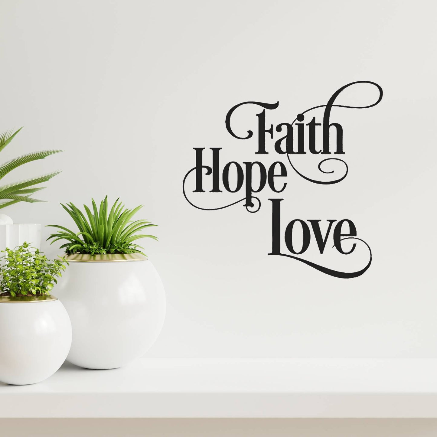 English Faith Hope Love Home Decoration Wall Sticker