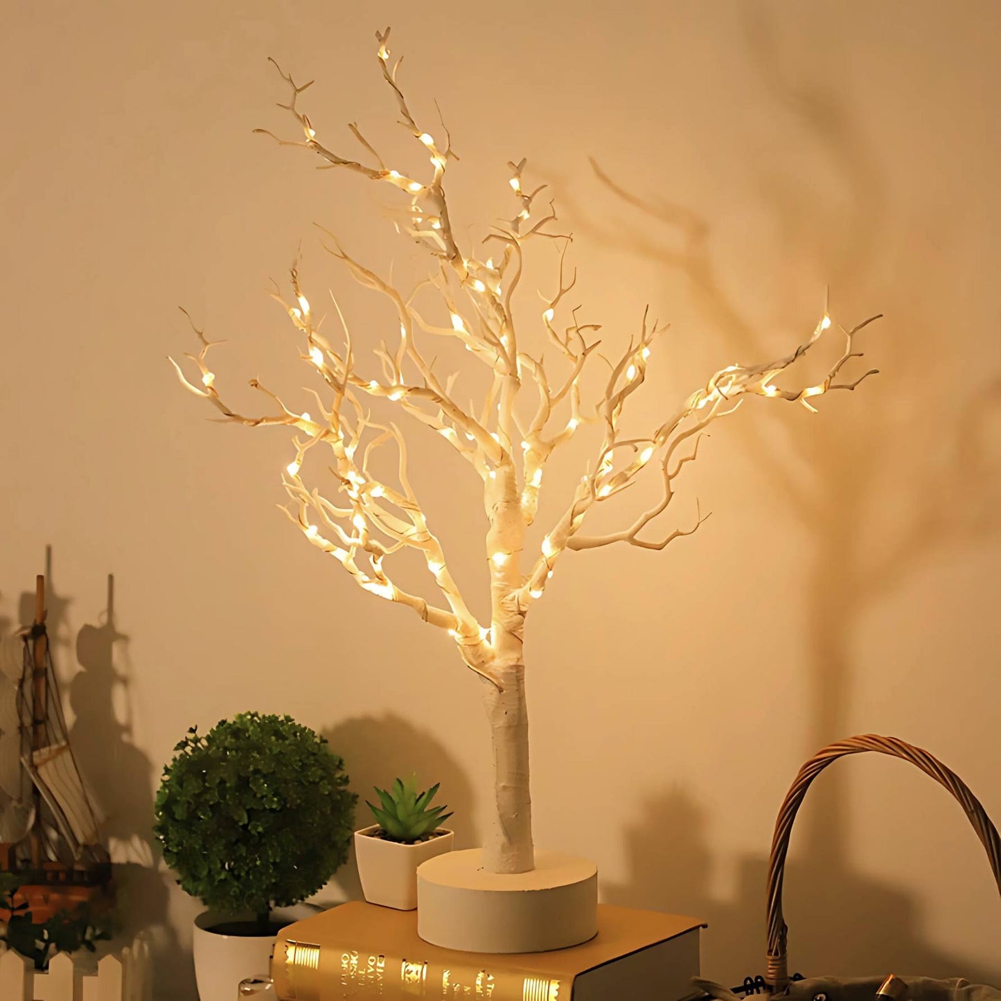 Winter Light Snow Covered Tree Branch Lamp