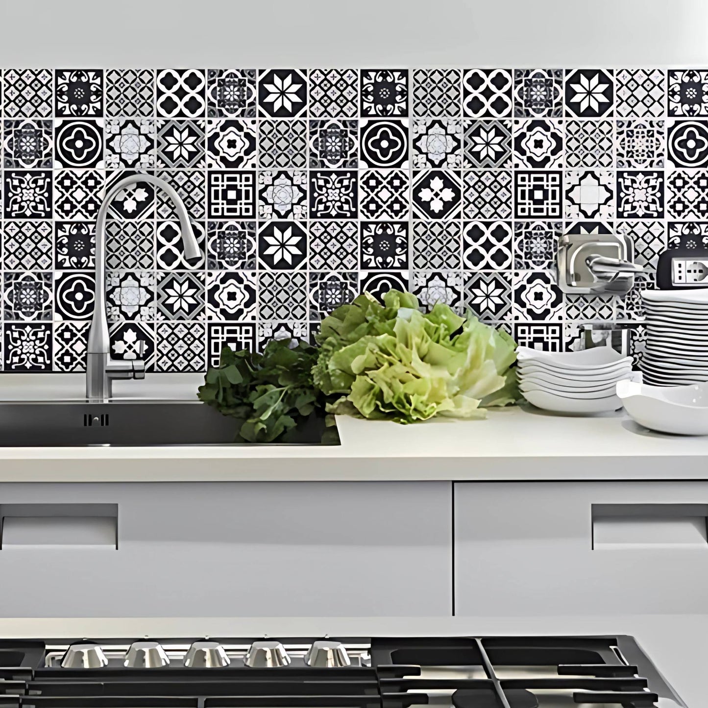Mosaic Kitchen Greaseproof Wall and Floor Decor