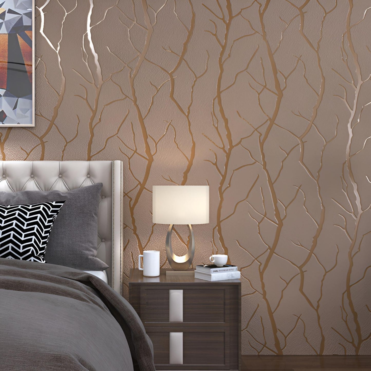 Modern Deerskin Velvet Broken Pattern Wallpaper