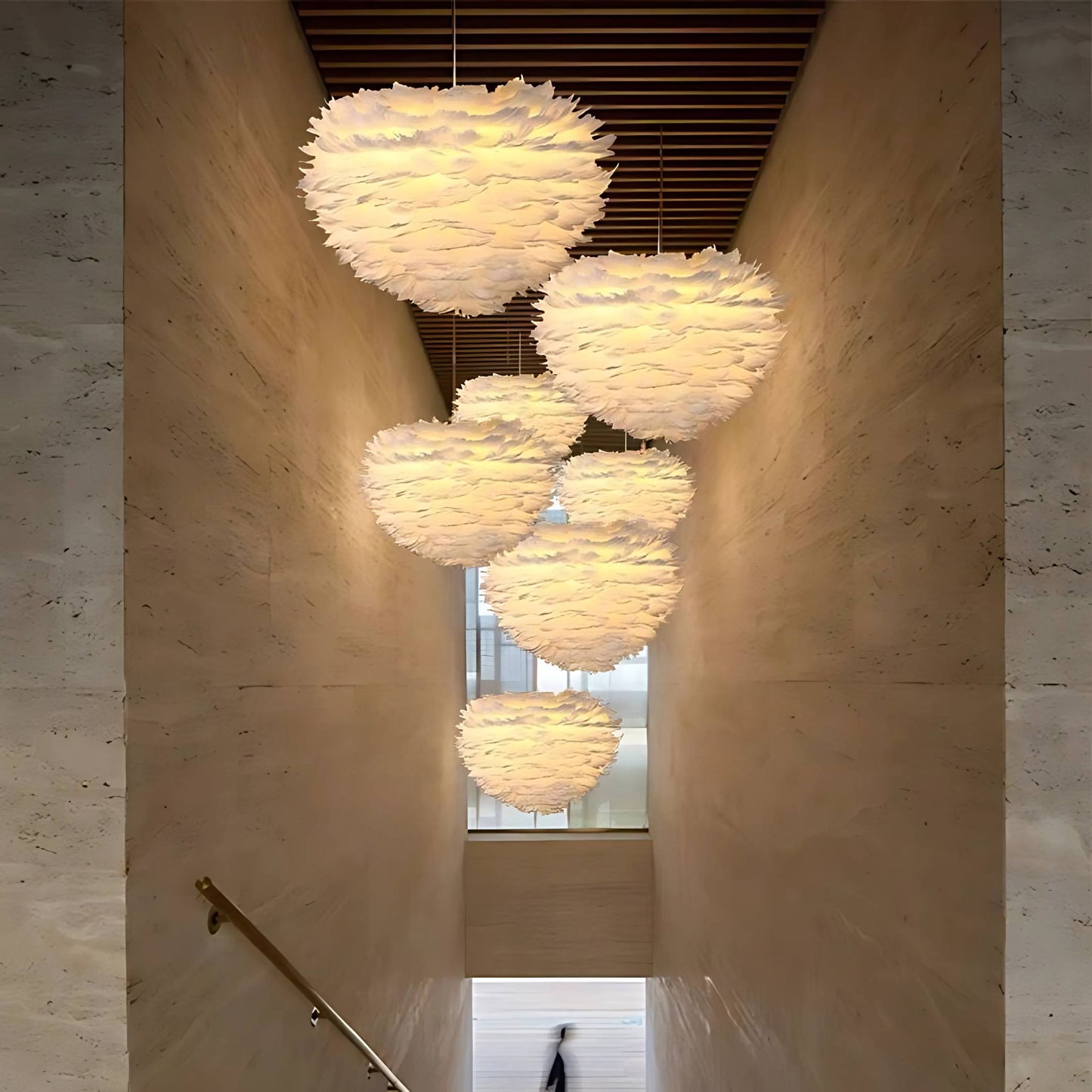 Modern Minimalist Feather Heart Chandelier
