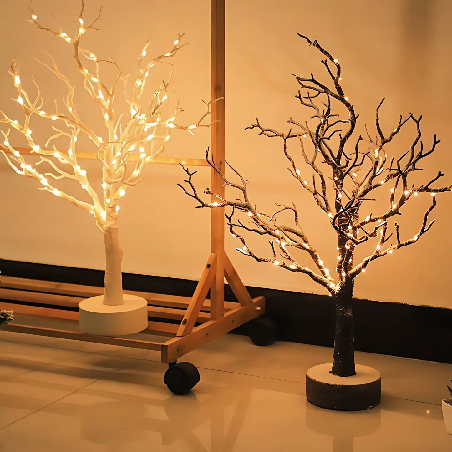 Winter Light Snow Covered Tree Branch Lamp