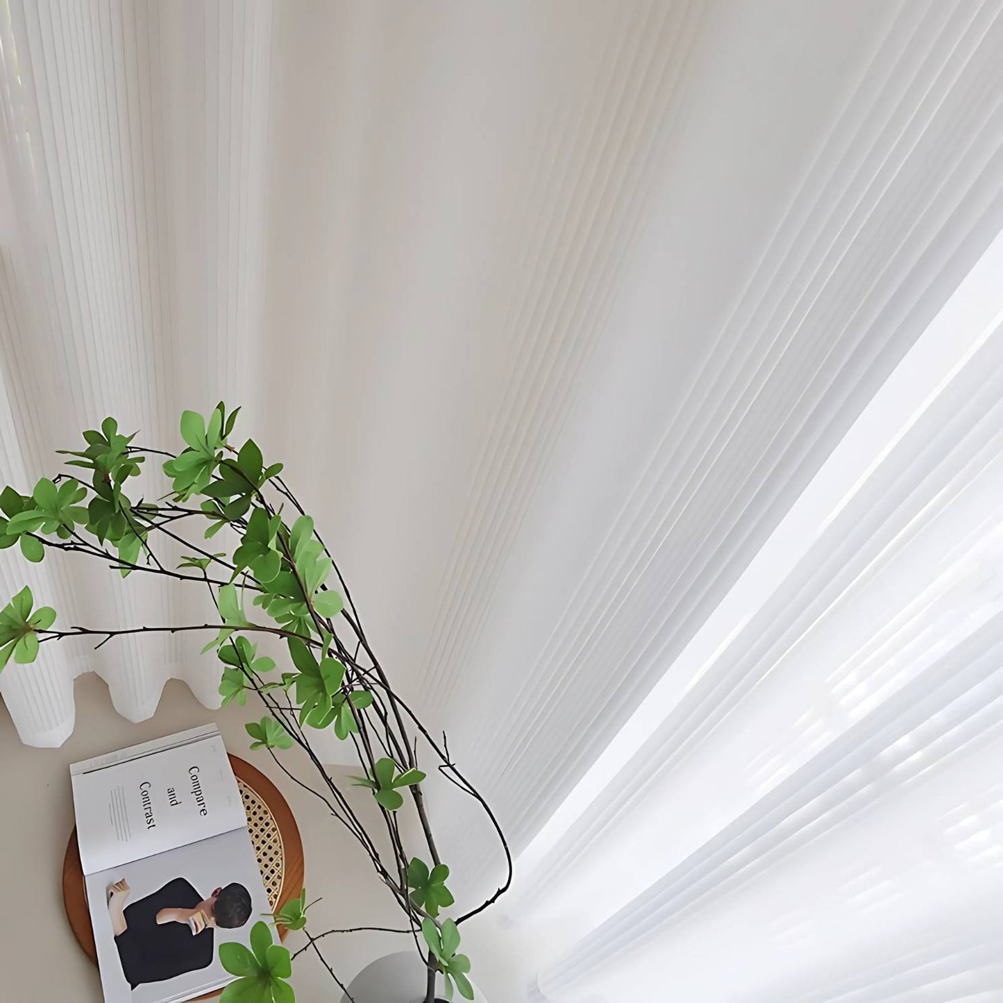Soft White Nordic Style Vertical Blind Curtains