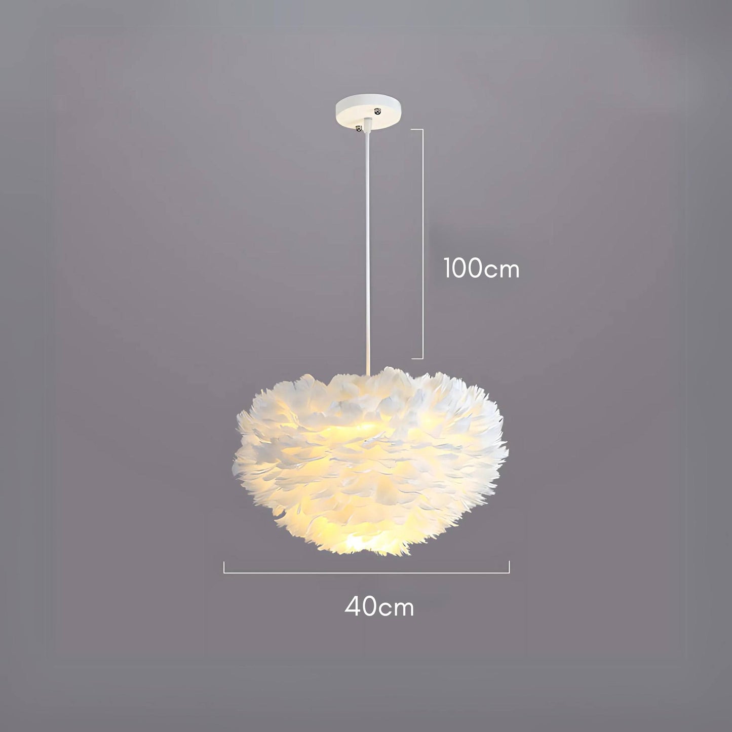 Modern Minimalist Feather Heart Chandelier