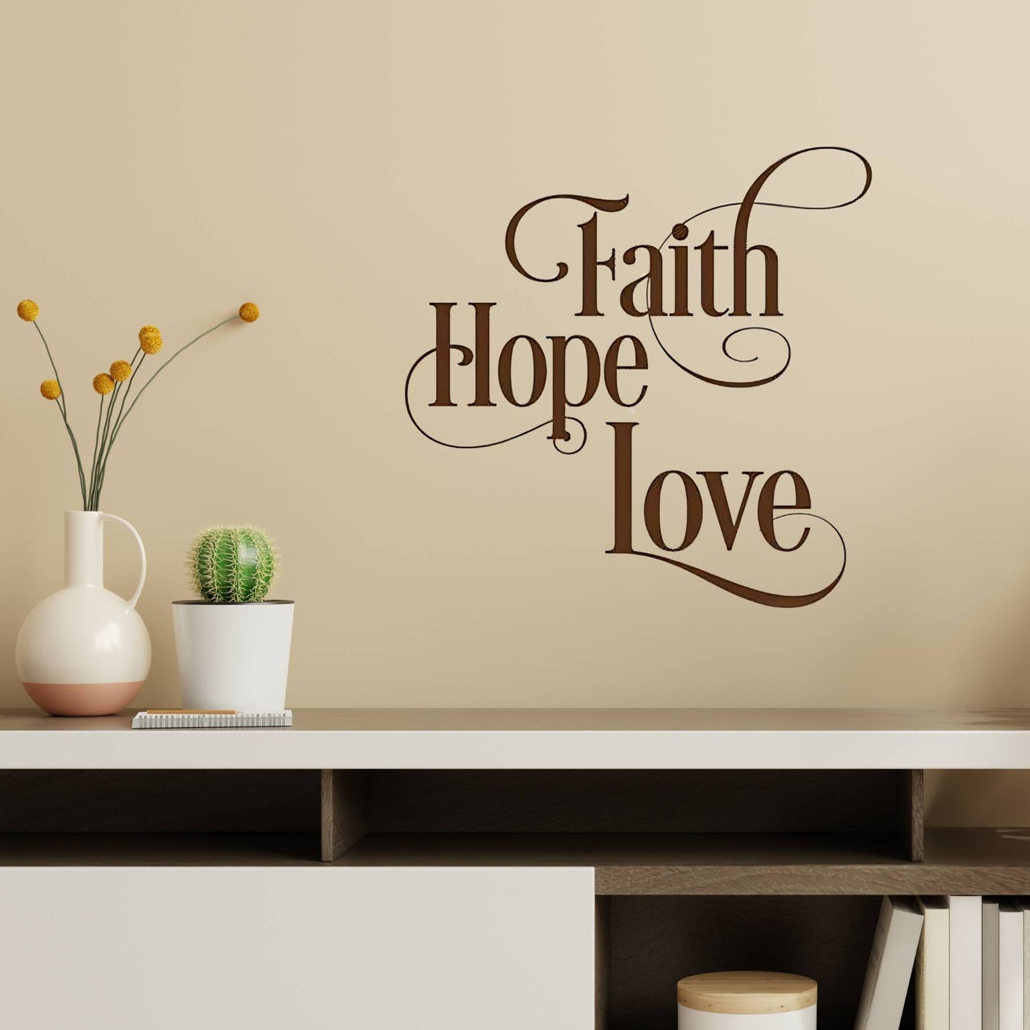 English Faith Hope Love Home Decoration Wall Sticker