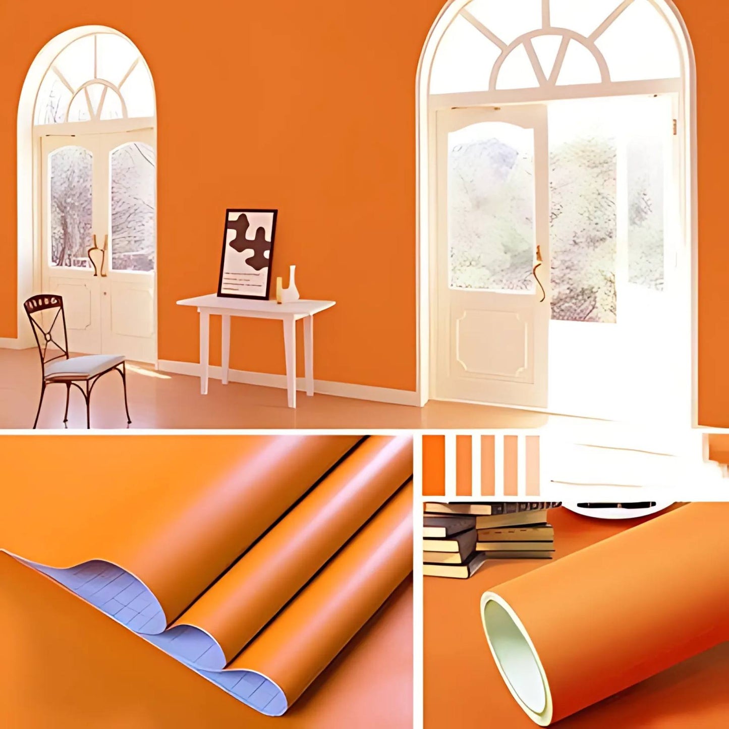 Solid Vibrant Color Waterproof Self-Adhesive Wallpaper
