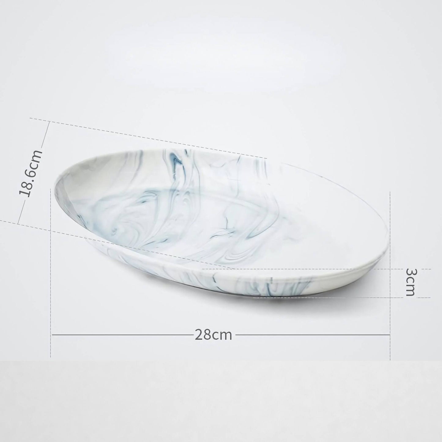 Nordic Blue Marble Print Porcelain Tableware Dishes