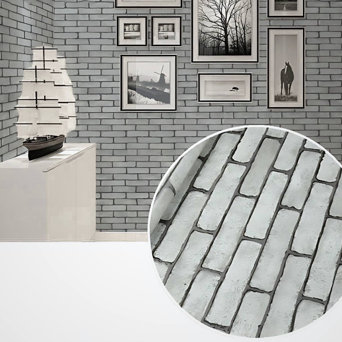 Brick and Stone Print Self-Adhesive Waterproof Wallpaper