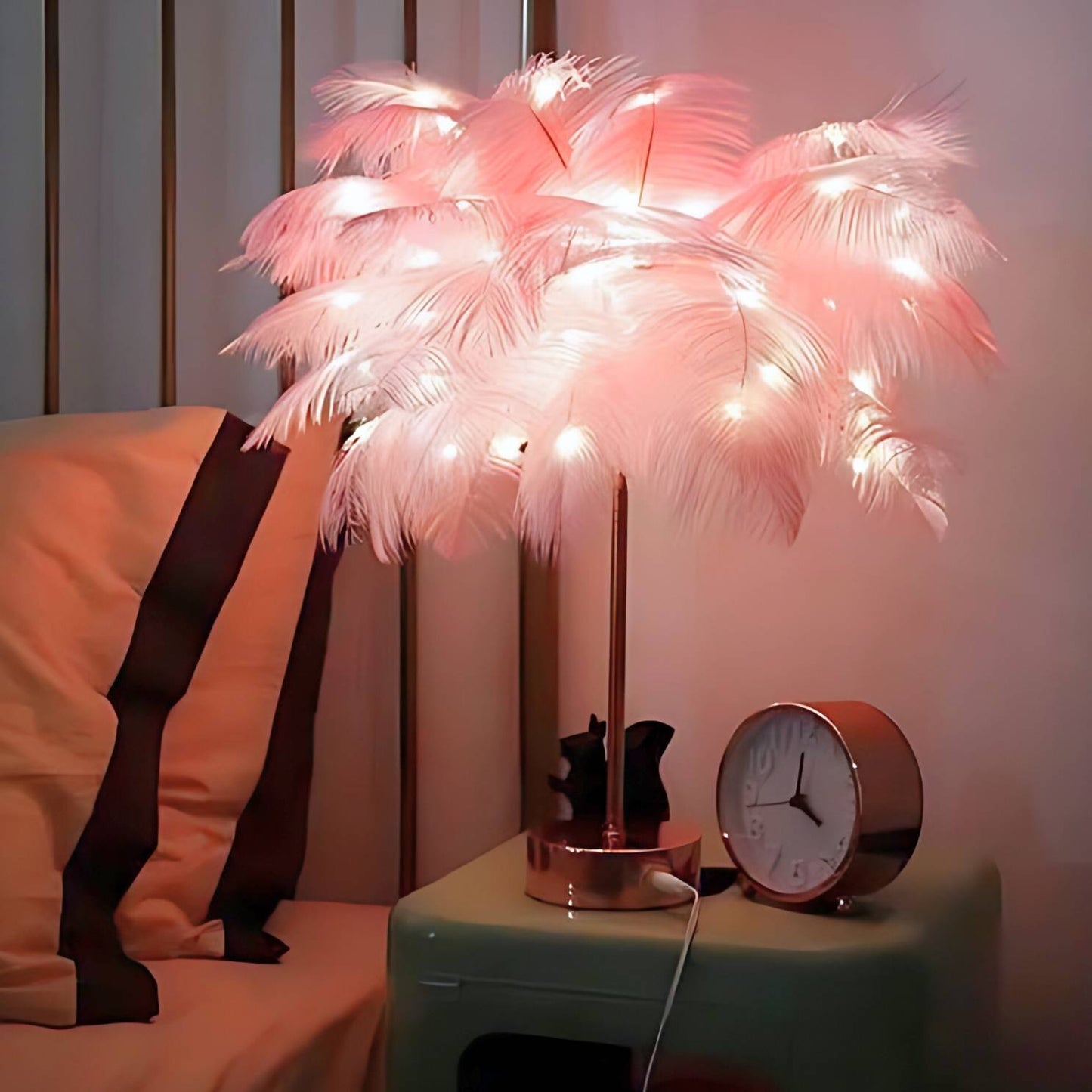 Feather Lamp Nordic Style Bedside Light