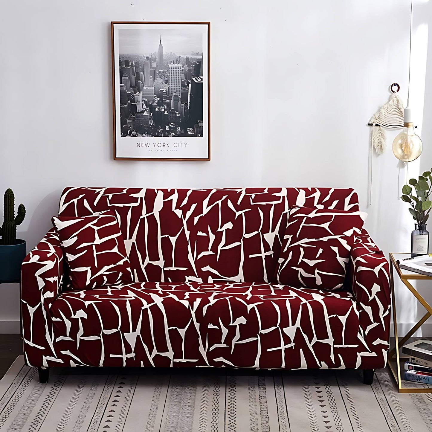 Giraffe Print Elastic Fabric Sofa Cover