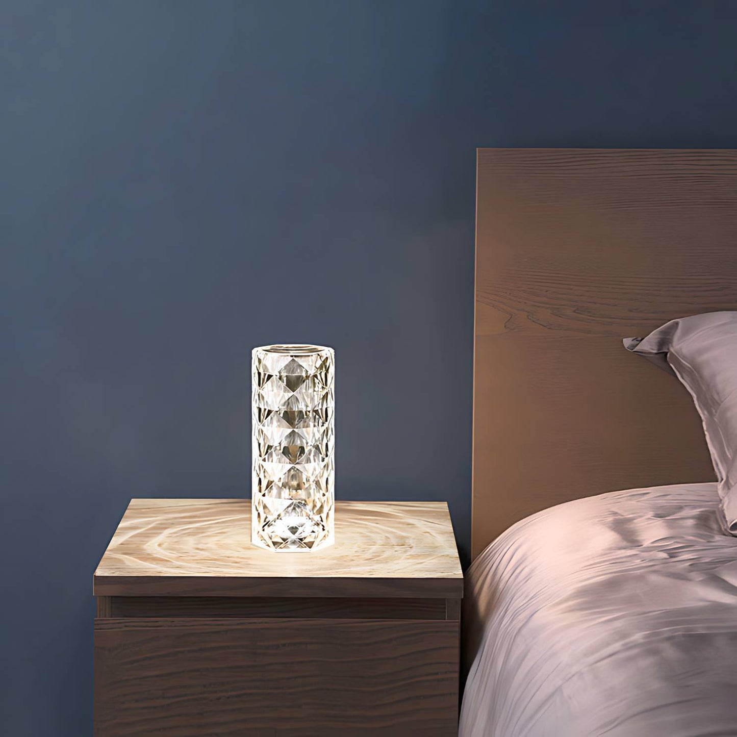 Crystal USB Touch Lamp Glass Diamond Projection Light