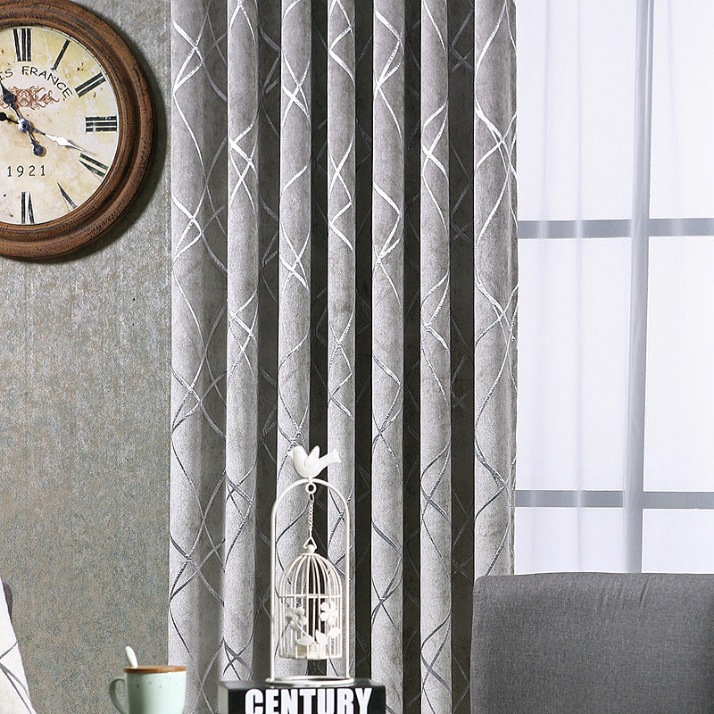 Lace Pattern Modern Chenille Blackout Curtains