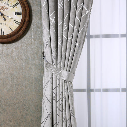 Lace Pattern Modern Chenille Blackout Curtains