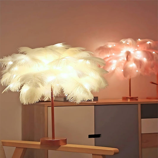 Feather Lamp Nordic Style Bedside Light