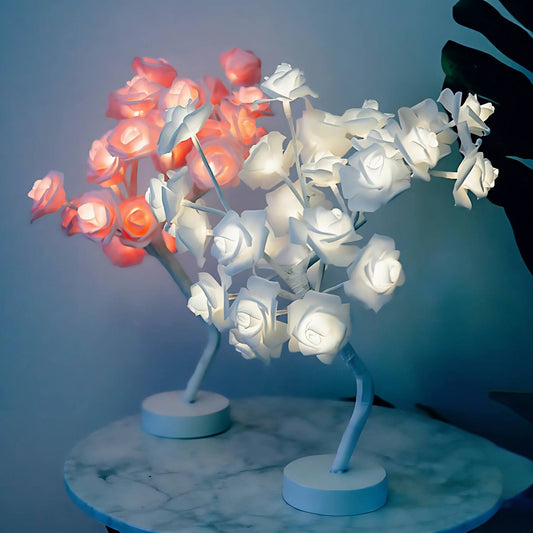 Rose Flower Table Lamp Bonsai Tree LED Night Light