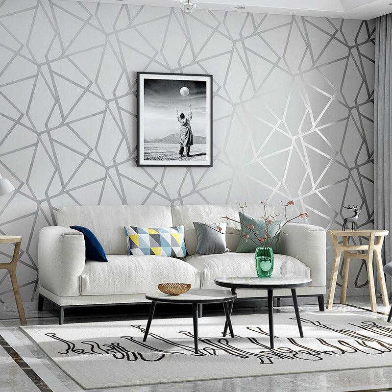 Simple Geometric Line Pattern Non-Woven Wallpaper