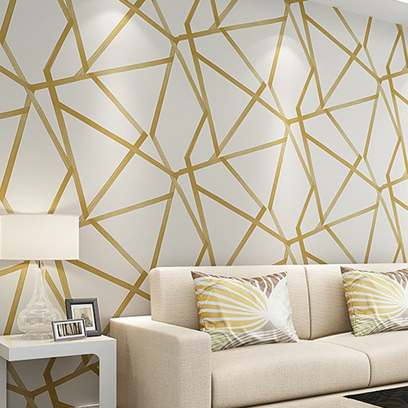 Simple Geometric Line Pattern Non-Woven Wallpaper