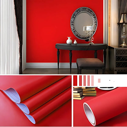 Solid Vibrant Color Waterproof Self-Adhesive Wallpaper