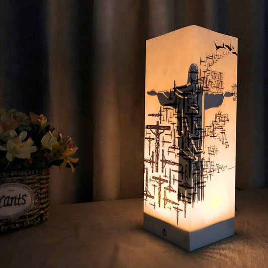 Paper Shadow Lamp Scene of Jesus and The Cross