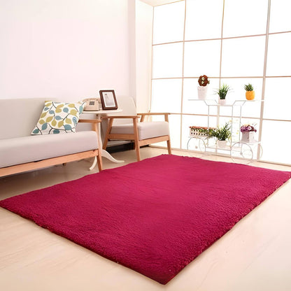 Large Solid Plush Mat Soft Carpet Non-Slip Area Rug