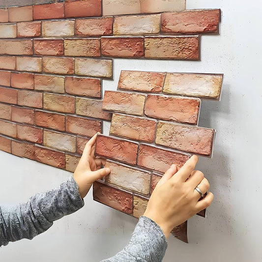 Brick Stone Pattern Self-Adhesive 3D Wallpaper Tiles Waterproof