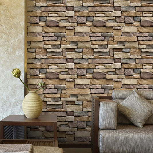 Rustic Brick Stone Pattern Self-Adhesive Wallpaper