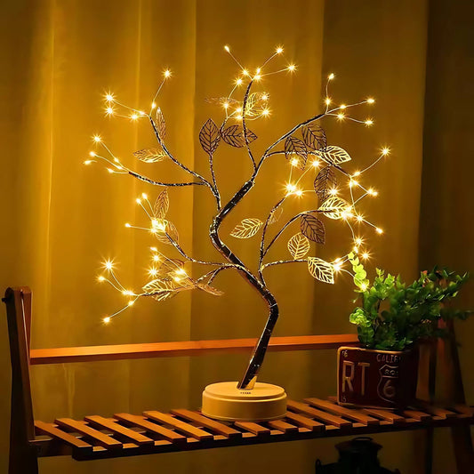 Twinkling Tree Light Golden Leaf Lamp