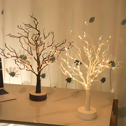 Winter Light Snow Covered Tree Branch Lamp