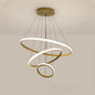 Luxury Hanging Golden Rings Chandelier Light Piece