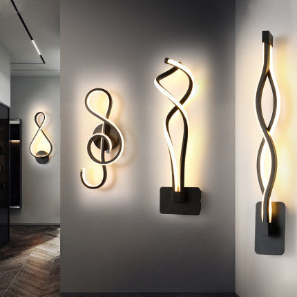 Nordic Minimalist Musical Note Wall Lamp