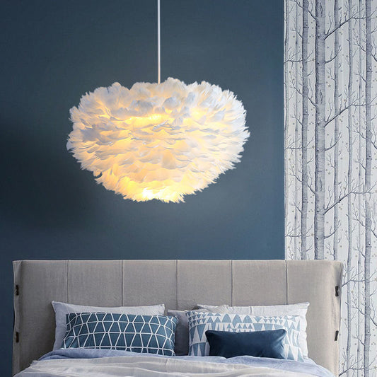 Modern Minimalist Feather Heart Chandelier