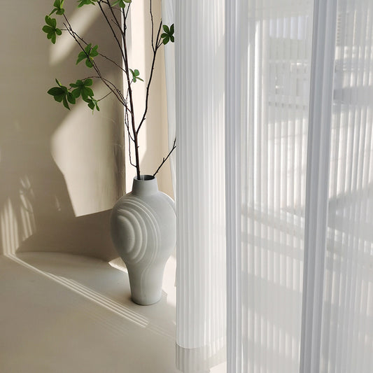 Soft White Nordic Style Vertical Blind Curtains