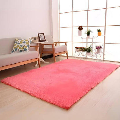 Large Solid Plush Mat Soft Carpet Non-Slip Area Rug