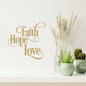 English Faith Hope Love Home Decoration Wall Sticker