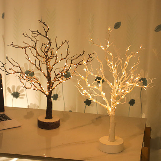 Winter Light Snow Covered Tree Branch Lamp