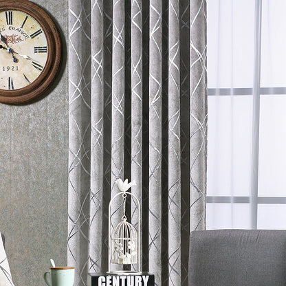 Lace Pattern Modern Chenille Blackout Curtains